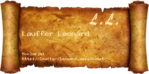 Lauffer Leonárd névjegykártya